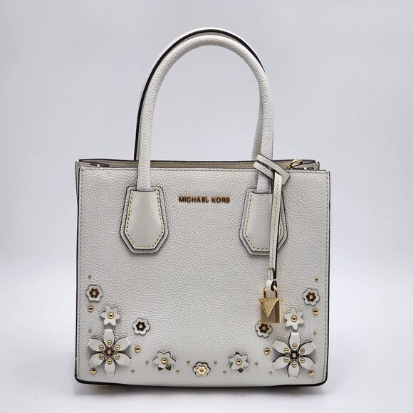 MICHAEL Michael Kors Mercer Floral Embellished Leather Small Tote Bag - Picture 1 of 14